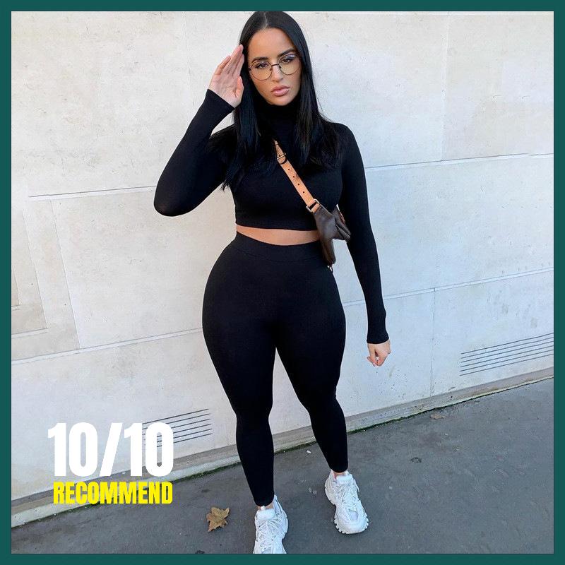 Fashion Tracksuit Women Turtleneck 