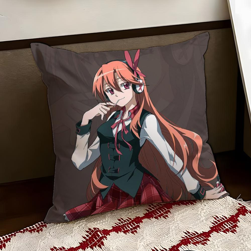 

AAkame Ga KKill Cushion Cover Reversible Soft Durable Pillow Cover Home Car MultiScene Use for Daily Comfort 30X30cm
