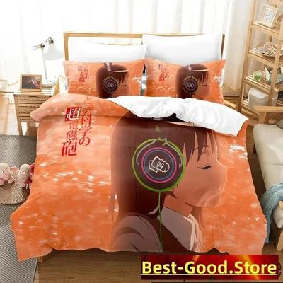 3D Misaka Mikoto A Certain Magical Index Railgun Printed Bed Set Duvet Cover Pillowcase Bedding Set Linen Sheet Quilt Cover Size