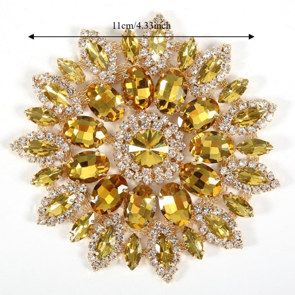

2pcs Glitter Crystal Crystal Patches Green Golden Base Diamond Embellishments Clothing Trim шампанского