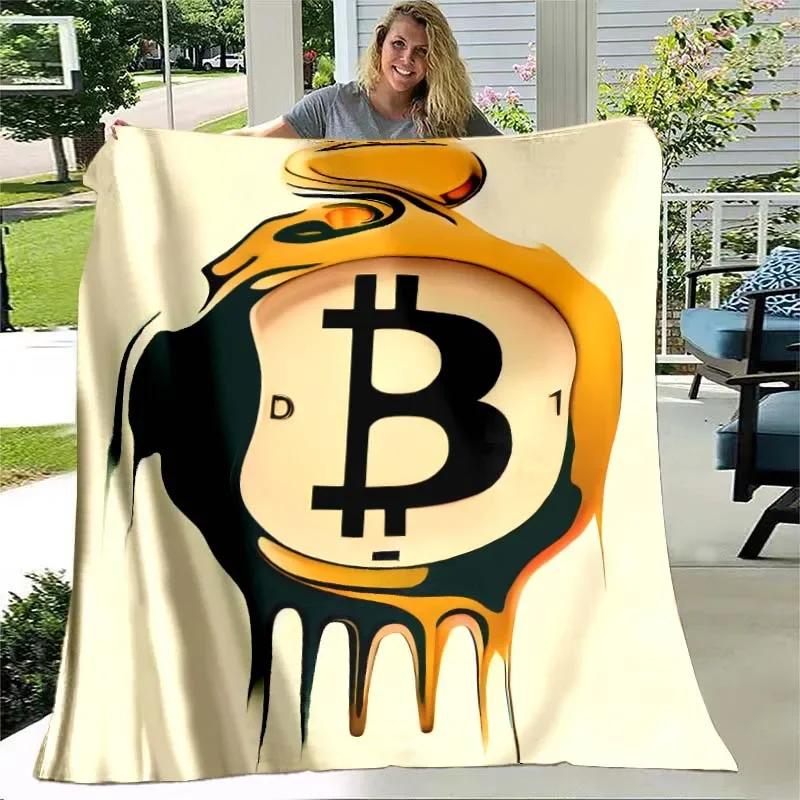 Bitcoin Virtual Currency NFT Soft Flannel Blanket for Beds Bedroom Sofa Picnic,Throw Blankets for Cover Outdoor Leisure Nap Gift