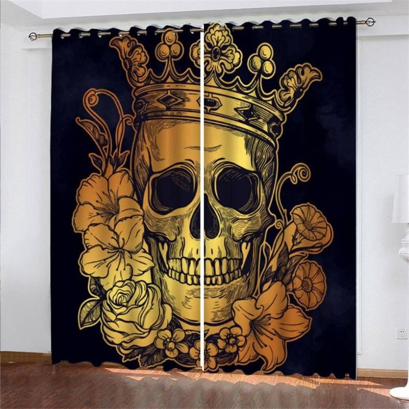 Skull Series Digital Printing Arbitrary High-Density Blackout Curtains
