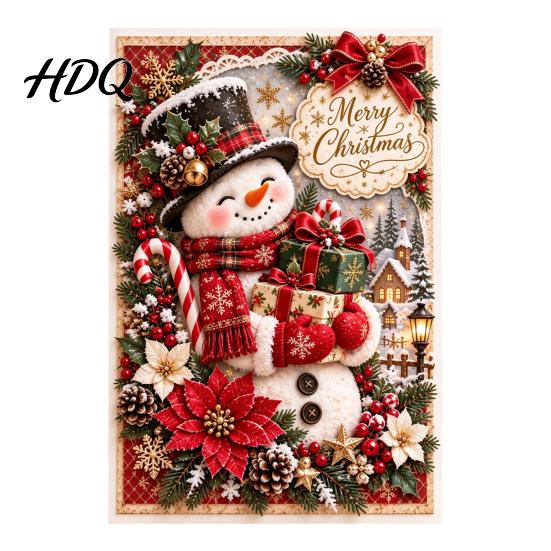 Seasonal Greeting Cards for Family Christmas Card 2D Flat Merry Santa Claus/Elf/Angel/Snowman Card Holiday Gatherings Party Favors Gifts Kids,