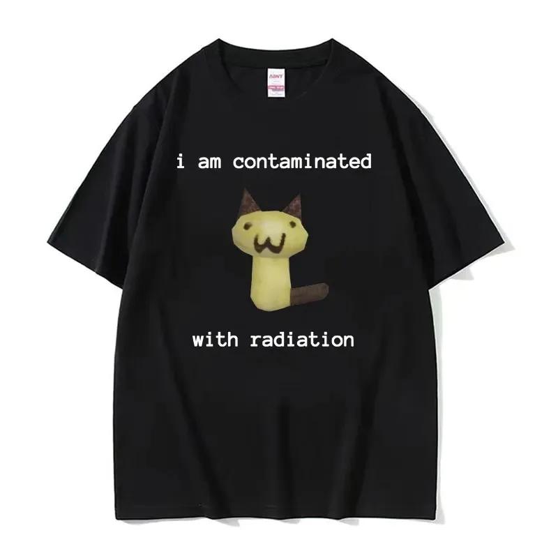 I Eat Cement Cursed Cat Funny Meme T Shirt Men Women's Fashion Humor Short Sleeve T Shirts Male High Quality Cotton T-shirt Tops
