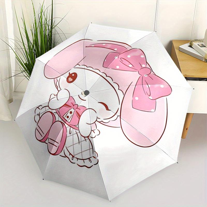 

1pc Sweet My Melody Cartoon Umbrella, Portable 3-Fold Compact Umbrella, Suitable for Camping, Hiking and Travel, Ideal Easter Birthday Gift for Family