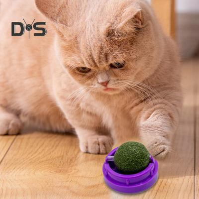 Katzenminzenball, 360 Grad drehbar, selbstklebend, wandmontiert, umweltfreundlich, sich drehender Katzenminzenball, Spielzeug, Haustierzubehör
