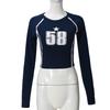 Spice Girl Style European and American Trend Women's T-Shirt Waist Versatile Skinny Printed Long Sleeve Top T-Shirt Women