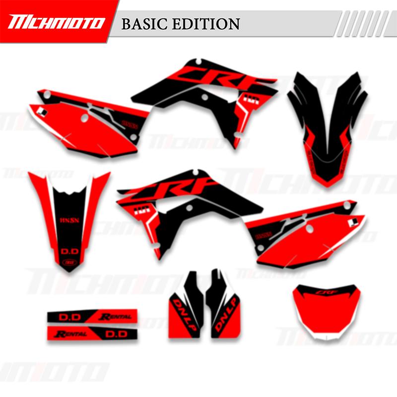MCHMFG Graphics Decals Stickers Kits For Honda 2018- CRF250R 2017 2018 CRF450R Number Name Background