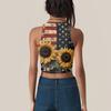 Women's Fashion Independence Day Print Sleeveless Base Tank Top