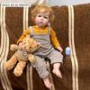 Huge Size 70cm Lifelike Reborn Baby Doll Liam Exquisite 3D Color Painted Alive Newborn Doll Soft Touch Cotton Body Rebirth Doll with Rooted Curly Hair