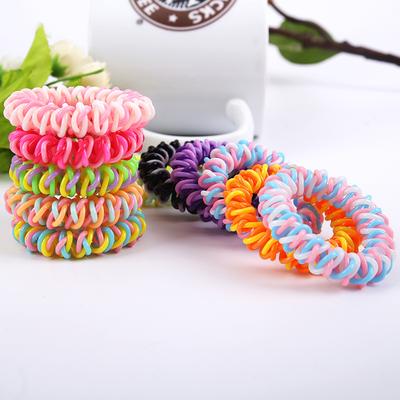 5 Pezzi Filo Telefonico Colorato Intrecciato Corde per Ragazze Portacoda di Cavallo Elastici Anelli di Gomma Elastici per Capelli Elastici per Capelli per Donne