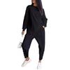 2024 Women's Casual Loose Long Sleeve Sweatshirt and Harem Pants Set for Autumn and Winter