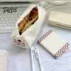 Étui de rangement pour stylos multiples Étui à crayons Gâteau aux fraises roulé, Pochette cylindrique de grande capacité, Mignon sac à papeterie pour filles et garçons, Cadeau scolaire pour enfants