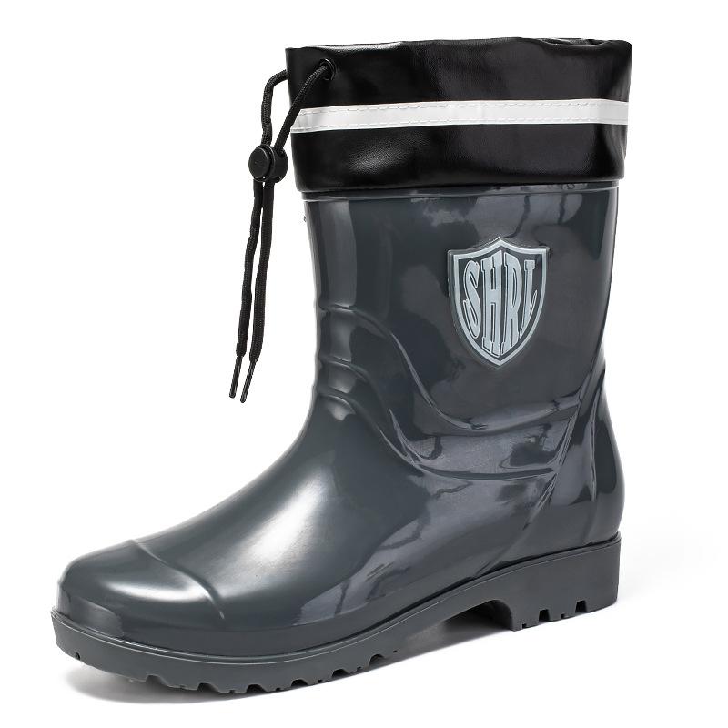 

Модные резиновые сапоги до середины голени, мужские непромокаемые резиновые сапоги, рабочие грязевые сапоги, теплые, прочные, нескользящие сапоги, обувь для сельского хозяйства и рыбалки 45