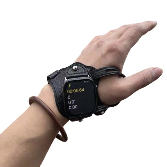 Cyklistický řemínek na hodinky Kompatibilní pro Apple Watch Series Nastavitelný Vintage Faux Leather Náramek na chytré hodinky Náhradní