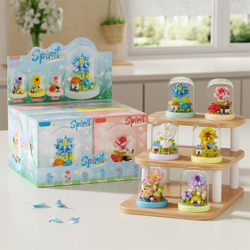 Building Blocks Assembling Toys Eternal Flowers Roses Sunflowers Ornaments for Girls Gifts for Desktop Ornaments