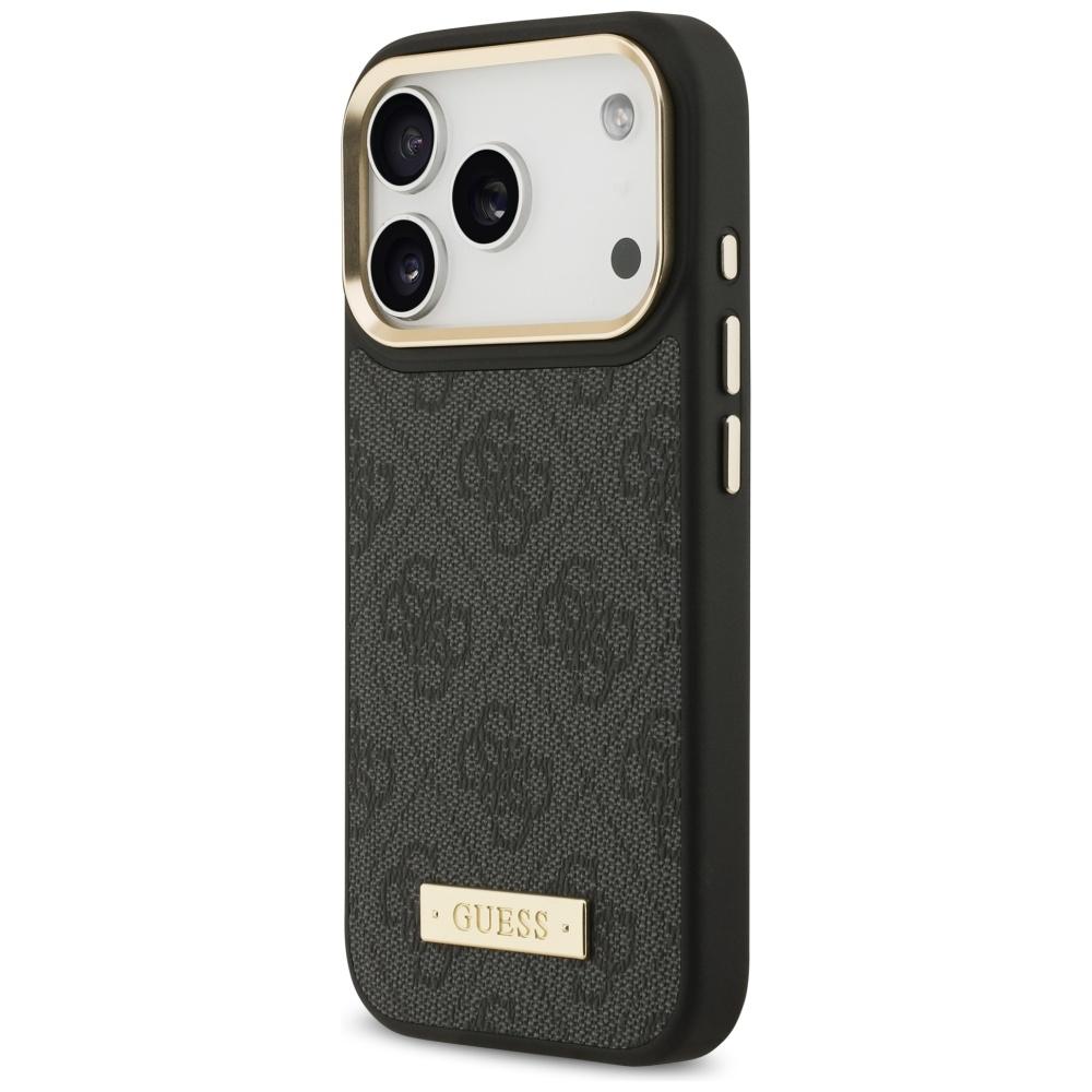 Guess 4G Logo Plate MagSafe Case for iPhone 17 Pro Black
