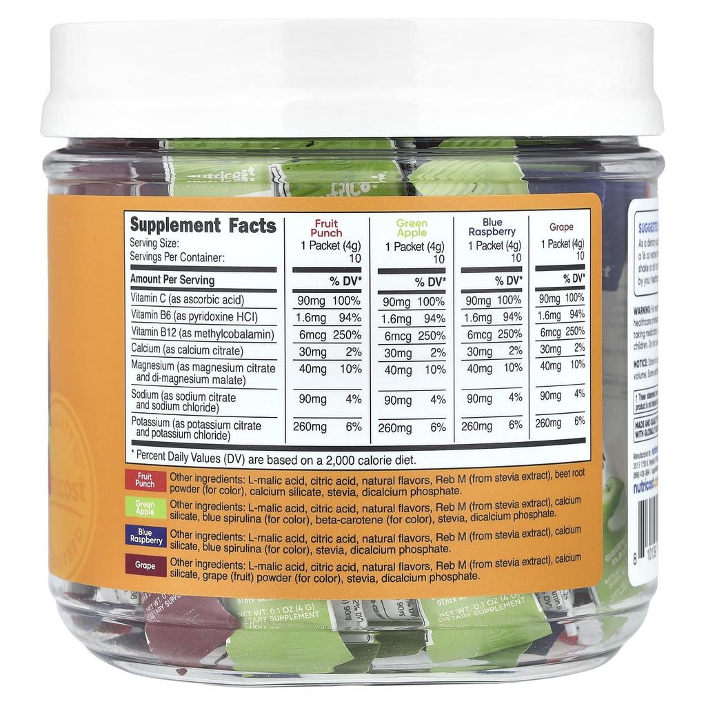 Electrolyte, Advanced Hydration Complex, Variety Pack, 40 Stick Packs, 4G (0.14Oz) Each