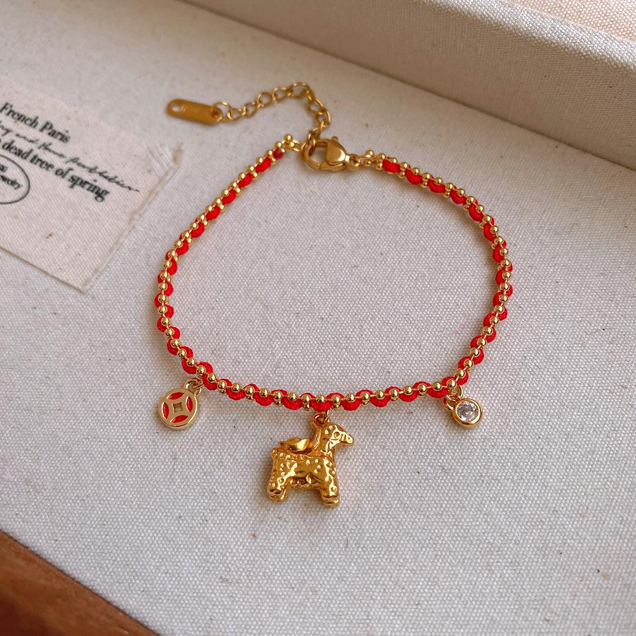 18k new Chinese style red rope natal year pony bracelet bracelet women's fashion jewelry