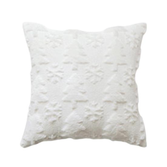 

Рождественская наволочка для декоративной подушки, наволочки с рождественской елкой, мягкие плюшевые наволочки с потайной молнией, зимний домашний декор C белый