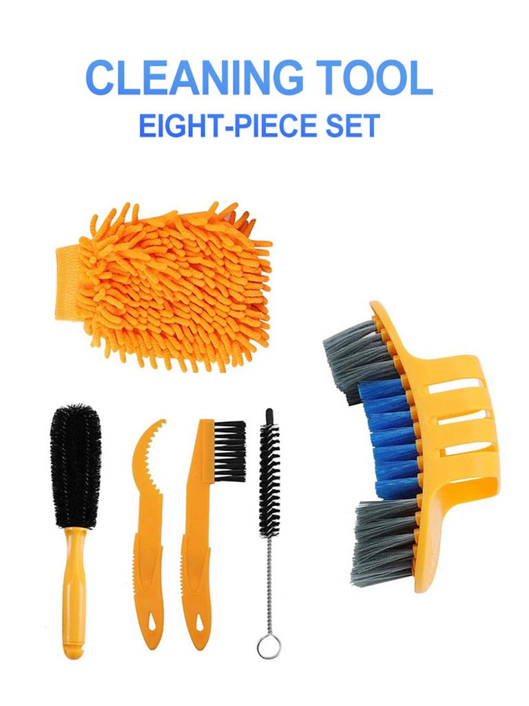 6pcs Professional Bicycle Chain Cleaner Kit Portable Bicycle Scrubber Brushes Set Bike Wash Repair Tool