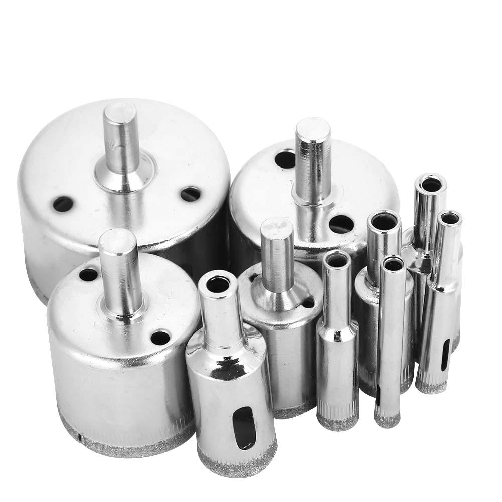 10 ks/sada Diamantem potažený jádrový vrták 6~50mm Děrovka pro dlaždice keramiku sklo porcelán mramor