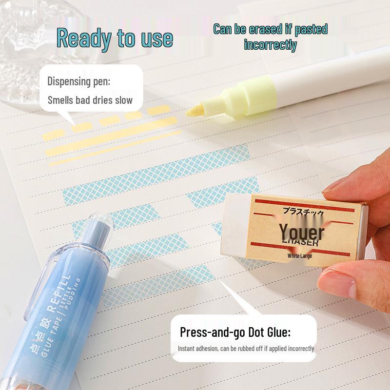 Press-on Dot Glue: Double-Sided Correction Tape for Handmade Journals