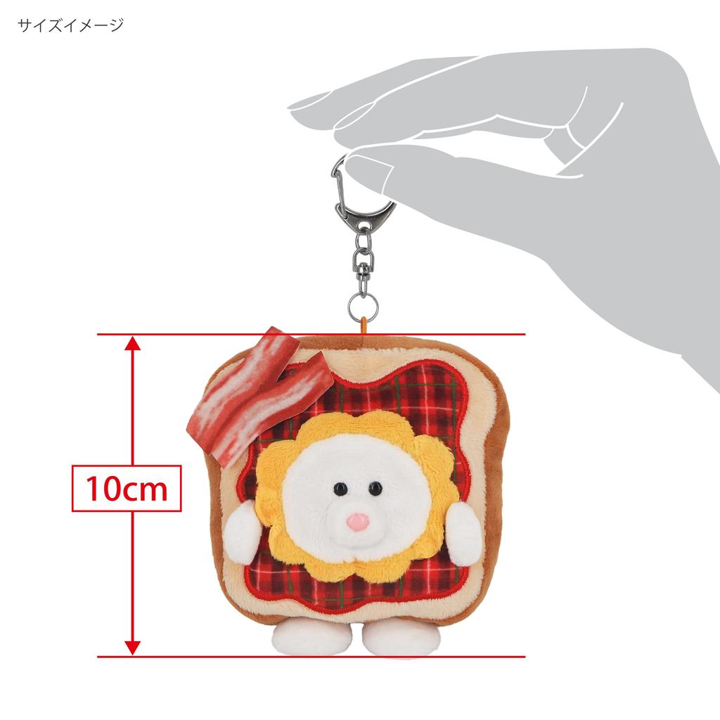 Sanei Boeki mottk Try it morning Mascot Plush Toy, Size: Approx. W9.5 x D6.5 x H10cm, MK04