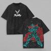 Tengen Toppa Gurren Lagann Fronte Retro Stampa Artistica Anime T-shirt Nera Lavata Oversize Cotone Casual Streetwear Maglietta Per Fan di Manga