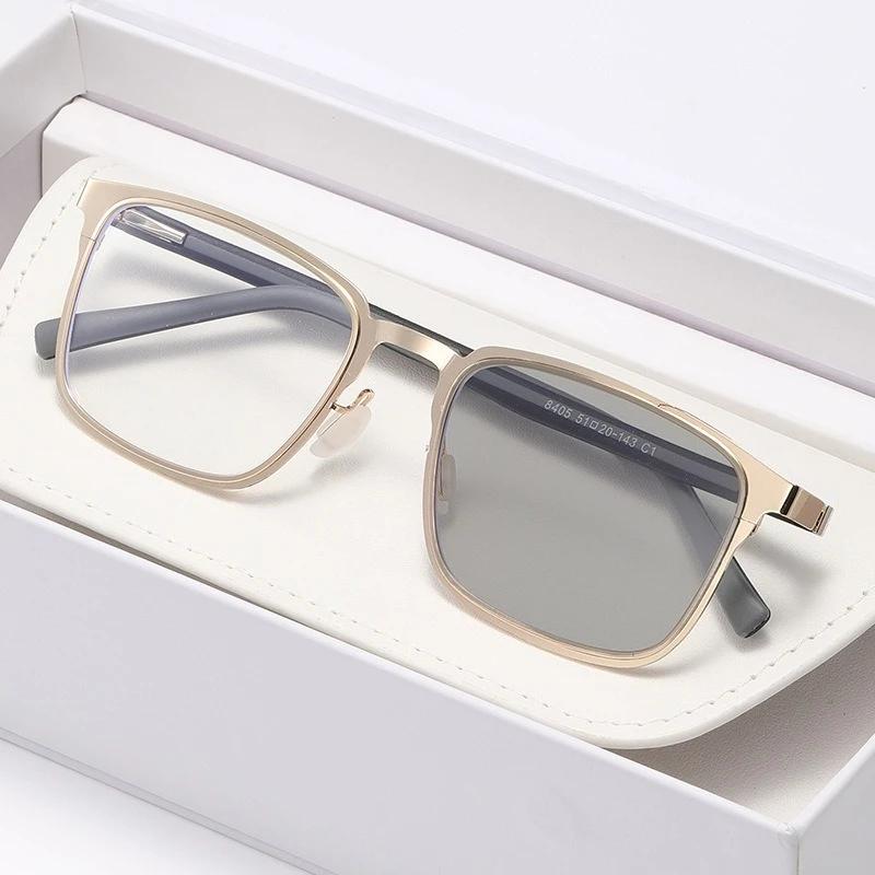 

Men S New Luxury Photochromic Myopia Glasses Neutral Fashion Square Full Frame Business Myopia Glasses Fashion Glasses -400 0