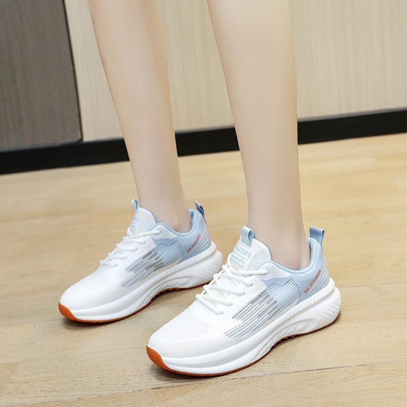 Summer Trendy Women Sneakers 2025 New Mesh Breathable Knitted Air-cushion Running Shoes Fashion Tennis Casual Sports Shoes Mujer