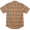 Burberry Men Plaid Patterns Short Sleeves Shirts Yellow 80222651