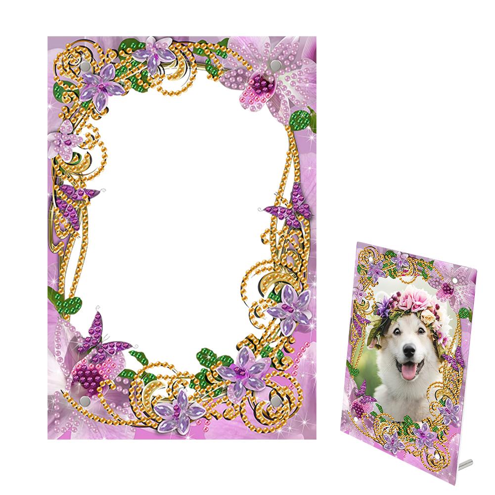 

Special Shape Flower Table Top Diamond Painting Frame Kits Desktop Diamond Photo Frame Kits 5D DIY Diamond Art Tabletop Decor