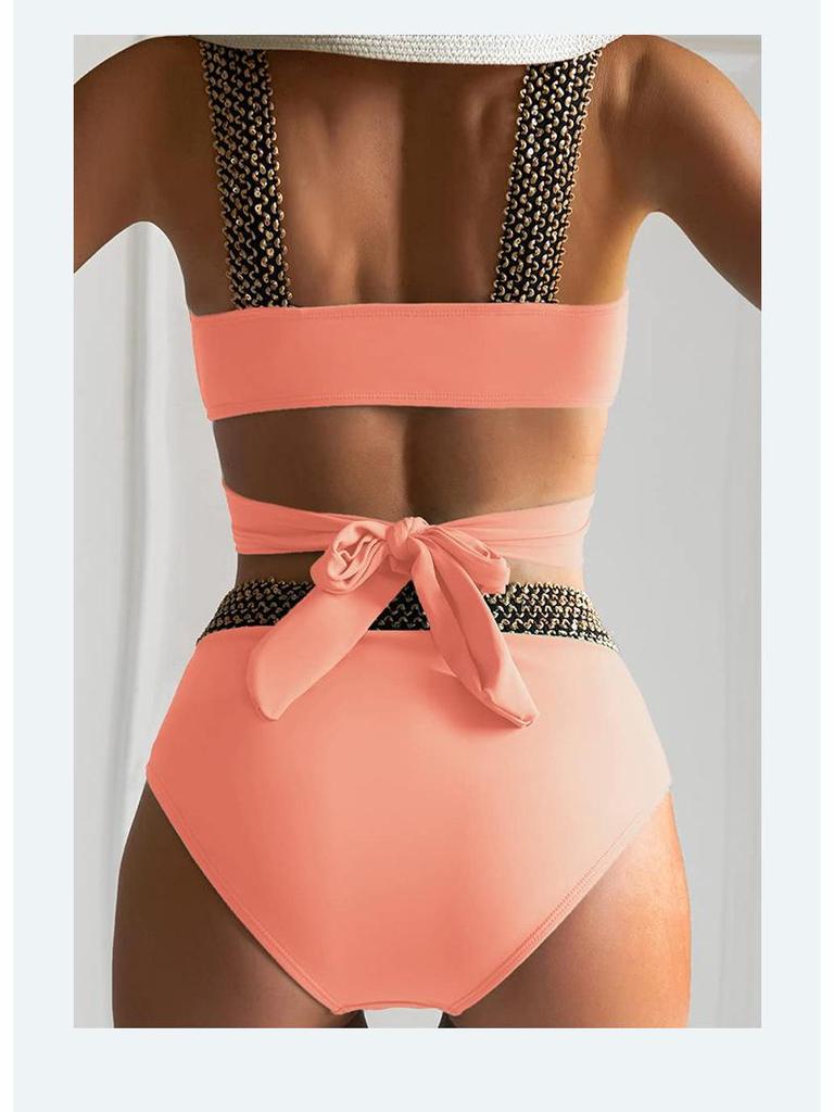 2023 European & American Women's Sexy Criss-Cross Backless Bikini Swimsuit