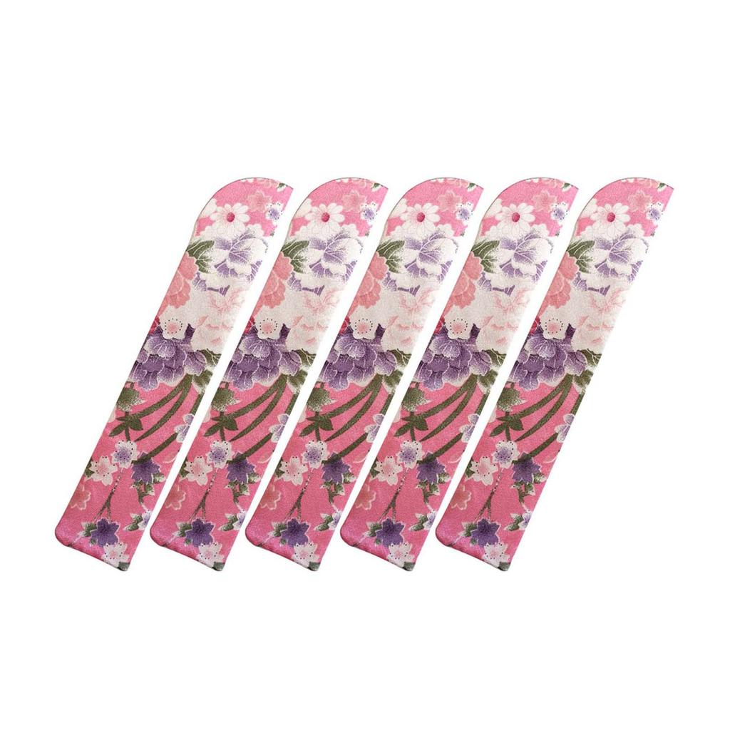 Set of 5 Vintage Handhelds Fan Carrying Bag Folding Fan Storage Pouch Chinese Hand Fan Sleeve Flower Silk Pocket Gift