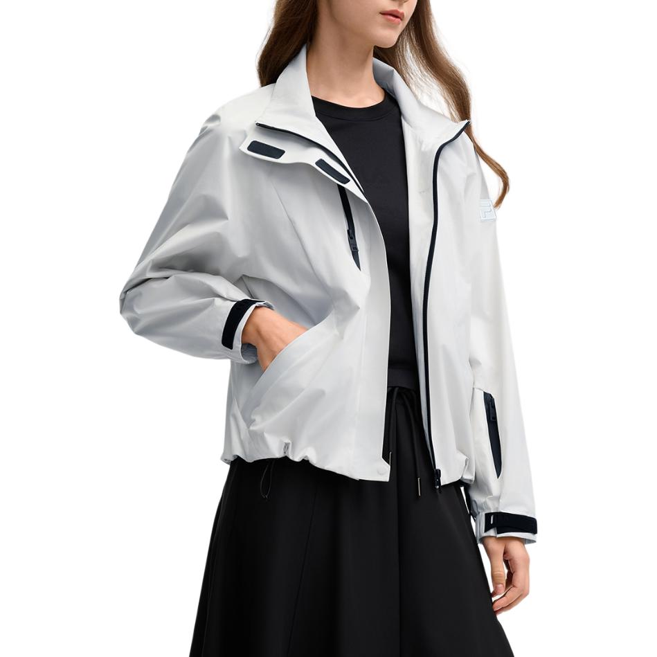 Fila Milano Series Versatile Casual Stand Collar Woven Jacket Women Jacket Cloud-White F11W515706FWT