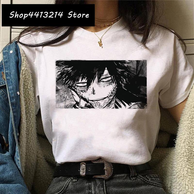 Cartoon Women My Hero Academia T Shirt Tee Funny Himiko Toga Clothing Boku No Hero Academia Harajuku 2021 Tshirt Female Ulzzang