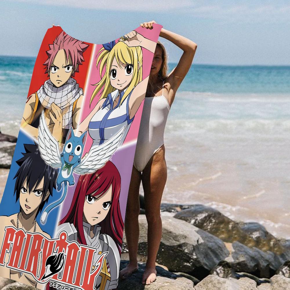 Fairy Tail Beach Towel Colorful Bath Towels for Girl Microfiber Quick Dry Sand Free Beach Yoga Spa Gym Pool