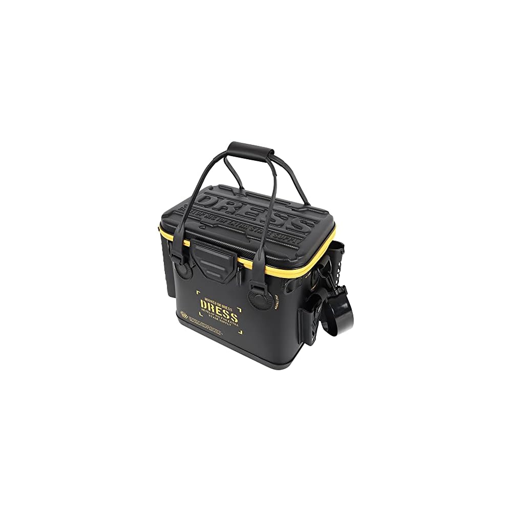 

[DRESS] Mini Fishing Bucket, Black/Orange (with Mesh Pocket), Approx. 17L, EVA, Multifunctional Fishing Tackle Bag, Waterproof Storage Container.