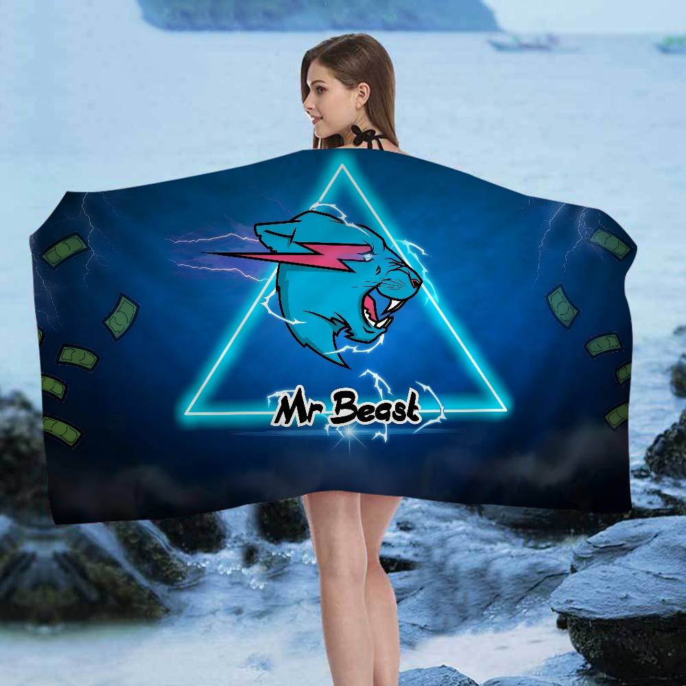 Asciugamani da Spiaggia in Microfibra Grandi Mr-B-Beast Asciugamano Asciugatura Rapida Asciugamani da Spiaggia Sabbiosa Asciugamano per Piscina per Viaggi Piscina Yoga
