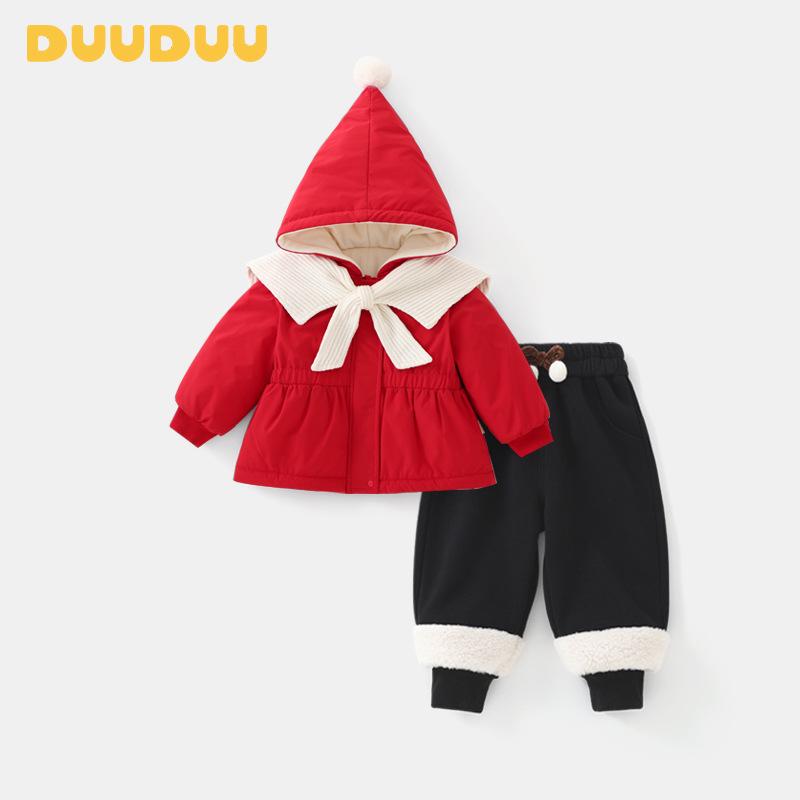 DUUDUU 2025 Chinese Style New Year Clothing for Girls - Autumn/Winter Collection 120 cm