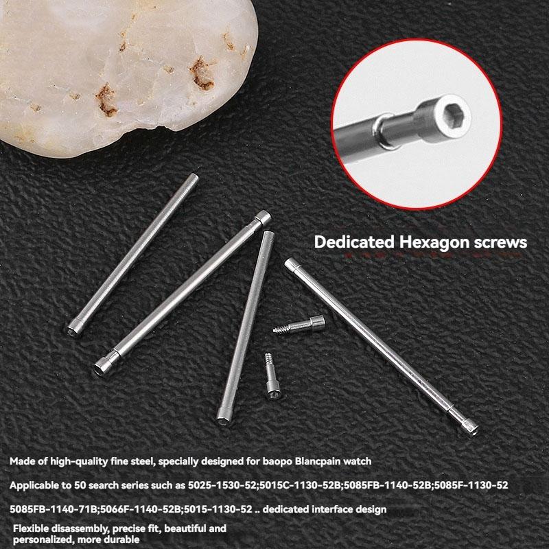 For Blancpain Fifty Fathoms 5015 5050 Steel Hexagon Connecting Rod Watchband Strap Metal Screw Rod 23mm Watch Accessories