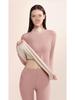 Women's Silk Wool Velvet Thermal Underwear Set - Half High Collar Top & Pants