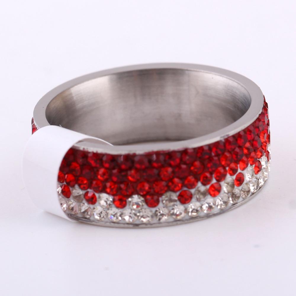 Fashionable 8MM Diamond Gradient Titanium Steel Ring Simple and Stylish for Students