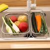 Stainless Steel Drain Basket Kitchen Sink Retractable Vegetable Washing Basin Drain Rack Tableware Drain Rack