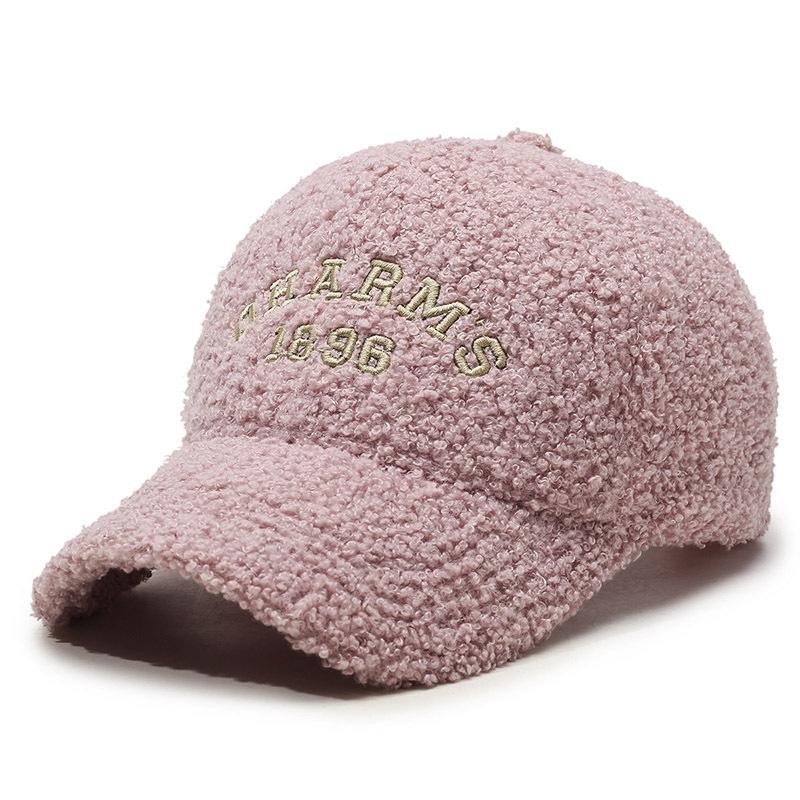Chapeau Femme Saison Épaissi Chaud Casquette de Baseball Tendance Poil d'Ours en Peluche Petite Casquette Polyvalente