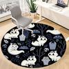 1PC Ghost Cats Office Round Area Rug, Mat Suitable For Office, Under Office Chairs Bedroom Living Room Home Decor, Room Deco