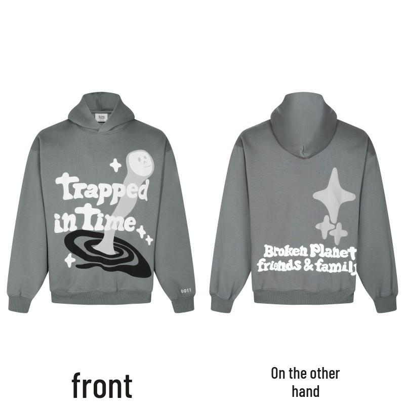 American Trendy BROKEN PLANET MARKET Fleece-lined Hoodie for Men & Women - Autumn/Winter Collection