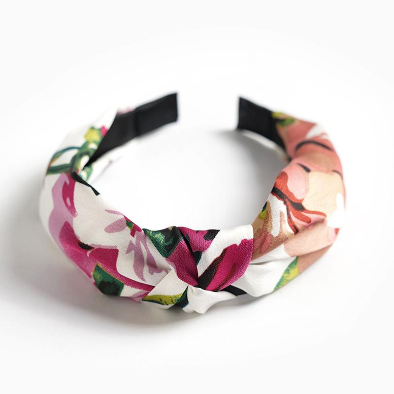 Chic Floral Printed Headband for Women Polka Dot Hairband Fashion Hair Accessory for Girls Daily Use