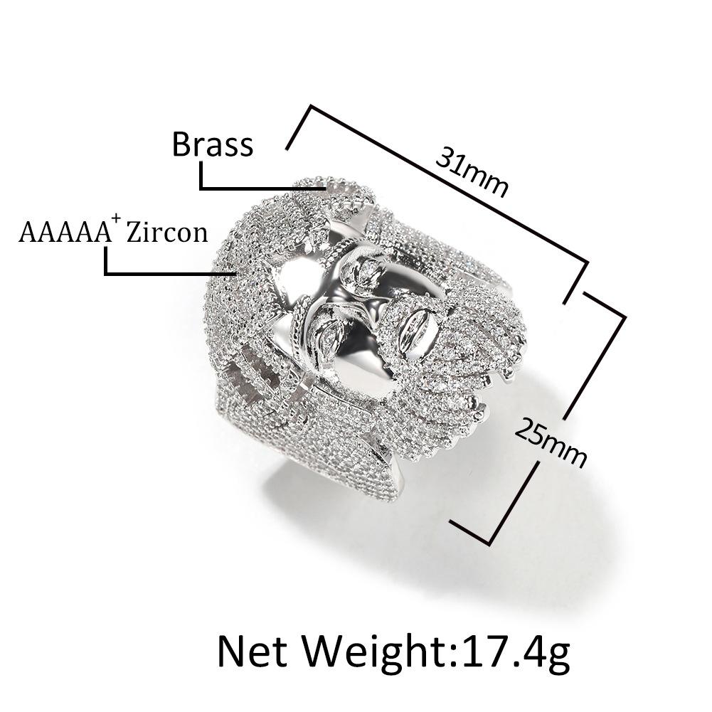 Hip-hop Retro Portrait Ring Niche Design Exaggerated Trend Men's Ring One Piece Hair